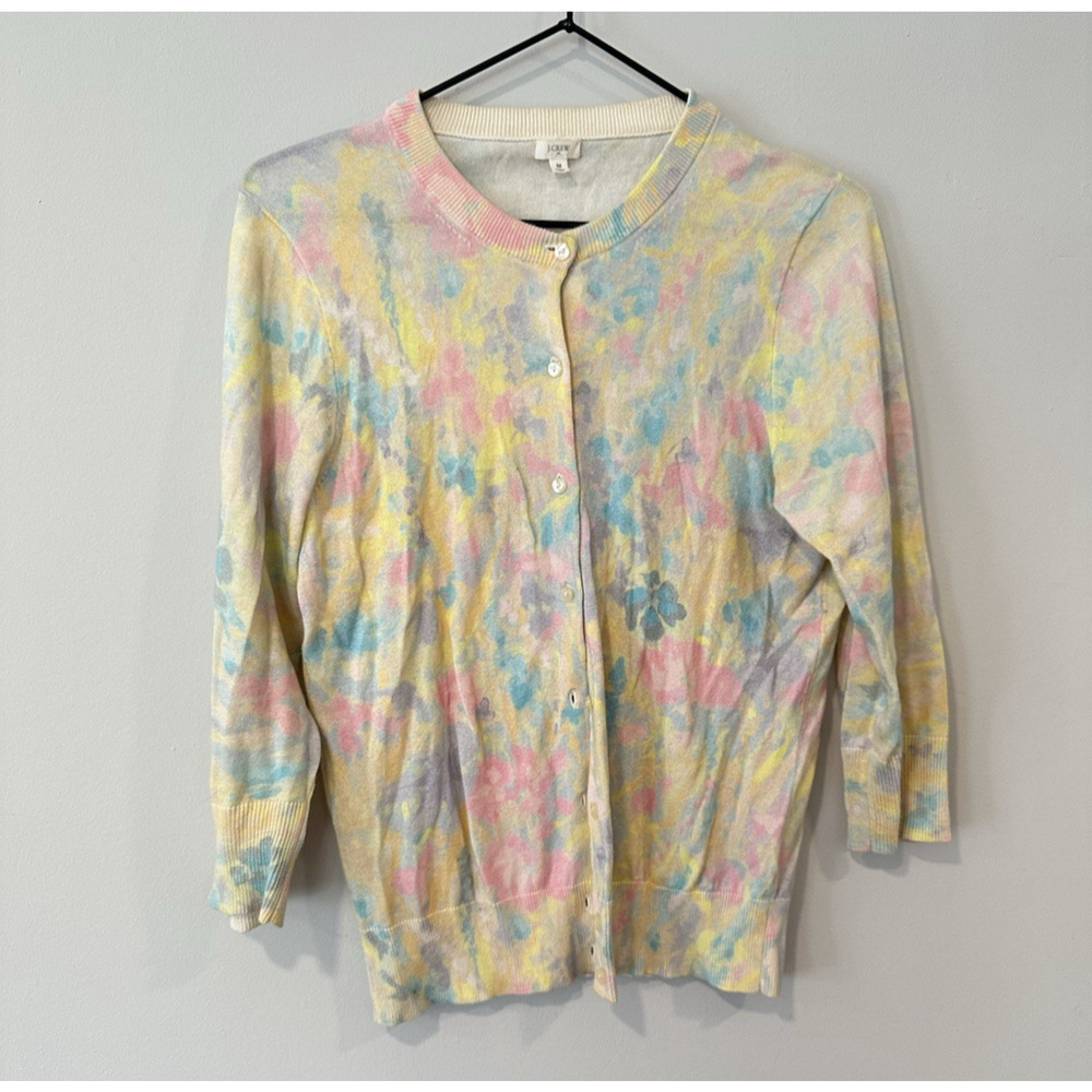 J. Crew Tie Dye Pastel Cardigan SweaterSize Medium 2626
